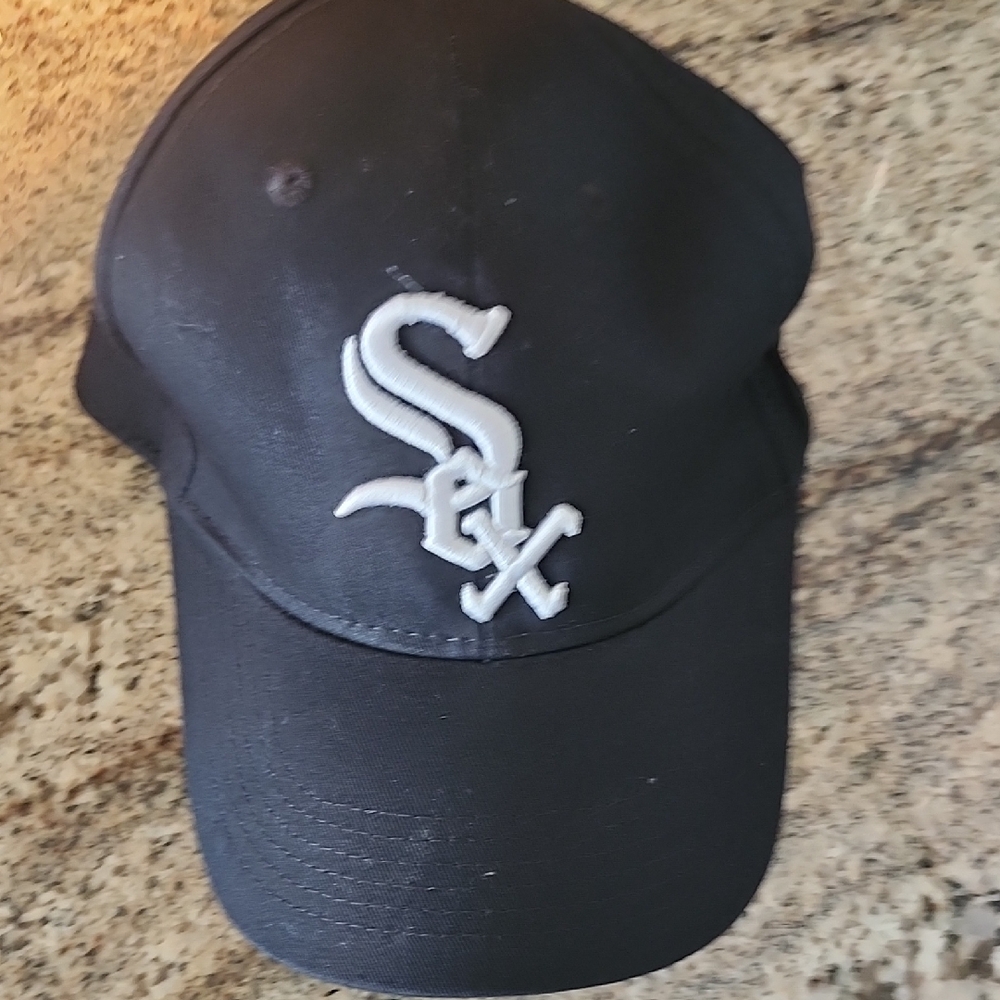 Black Baseball Cap with White SOX Logo YOUTH